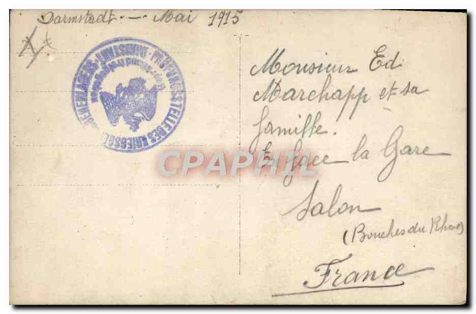 CARTE PHOTO Darmstadt 1915 Aviateurs Avion Aviation — Verso