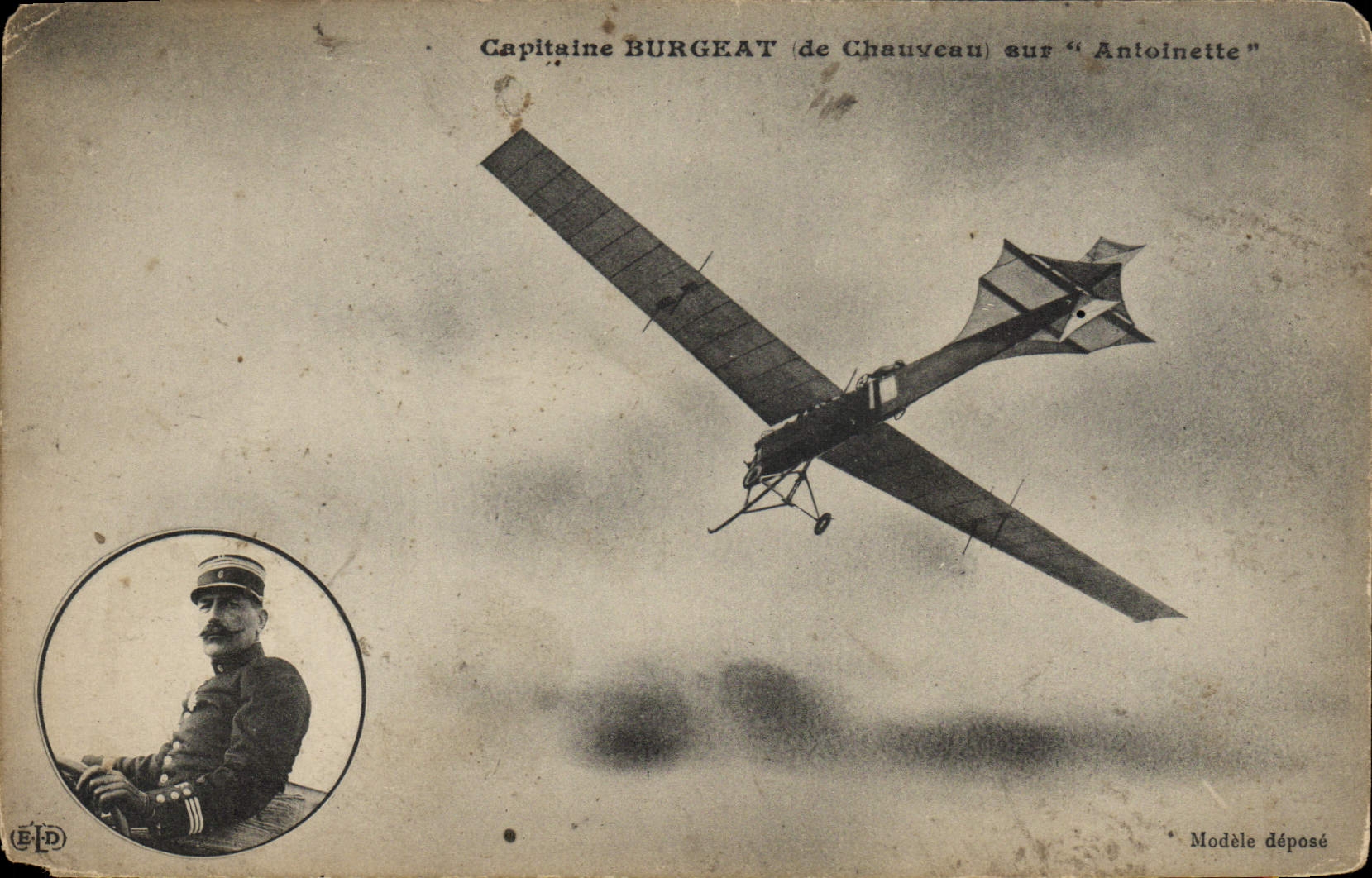 CPA Avion Aviation Capitaine Burgat de Chauveau sur Antoinette