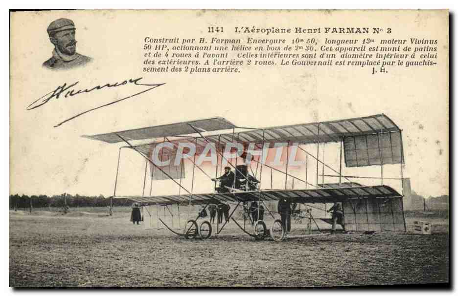 CPA Avion Aviation Aeroplane Henri Farman 