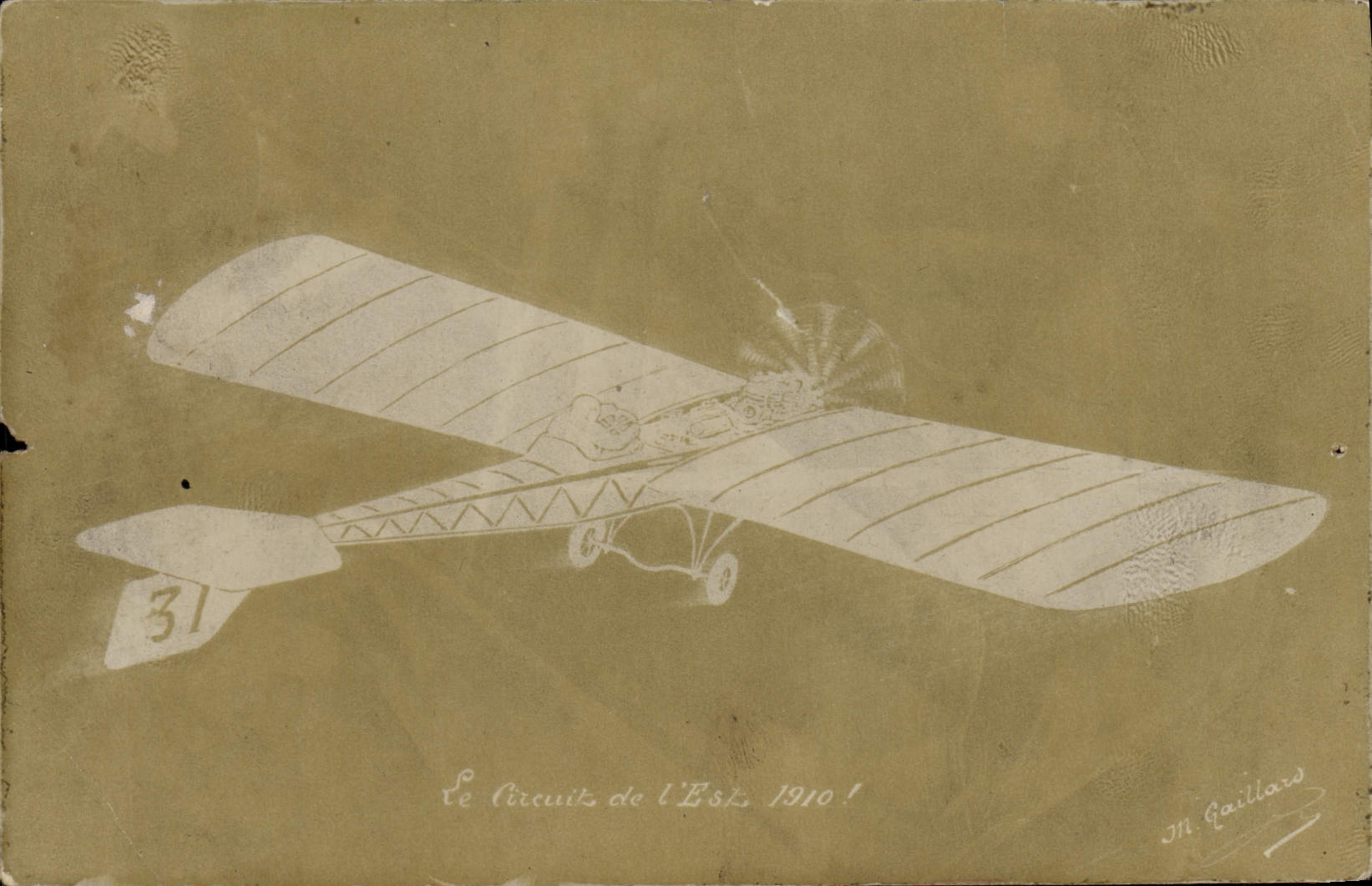 CPA Avion Aviation Les circuits de l'Est 1910