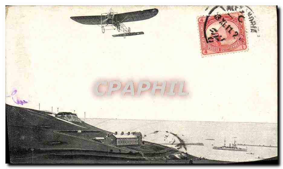 CPA Avion Aviation Traversee de la Manche Endroit ou est passe Bleriot avant d'atterir a Douvres 