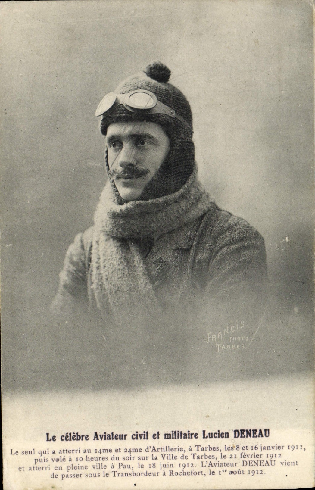 CPA Avion Aviation Aviateur civil et militaire Lucien Deneau 