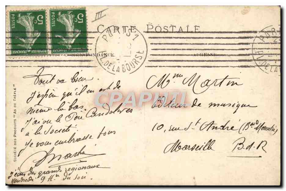 CARTE PHOTO Avion Aviation Santos Dumont Aero Club de France Paris  — Rückseite