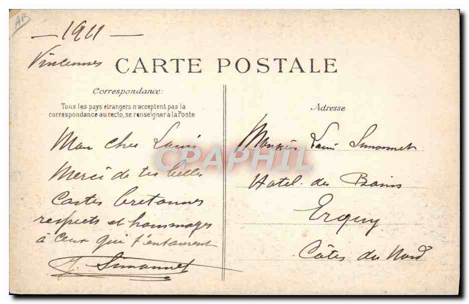 CPA Avion Aviation Circuit europeen Vincennes Le Martin sur monoplan Bleriot  — Verso
