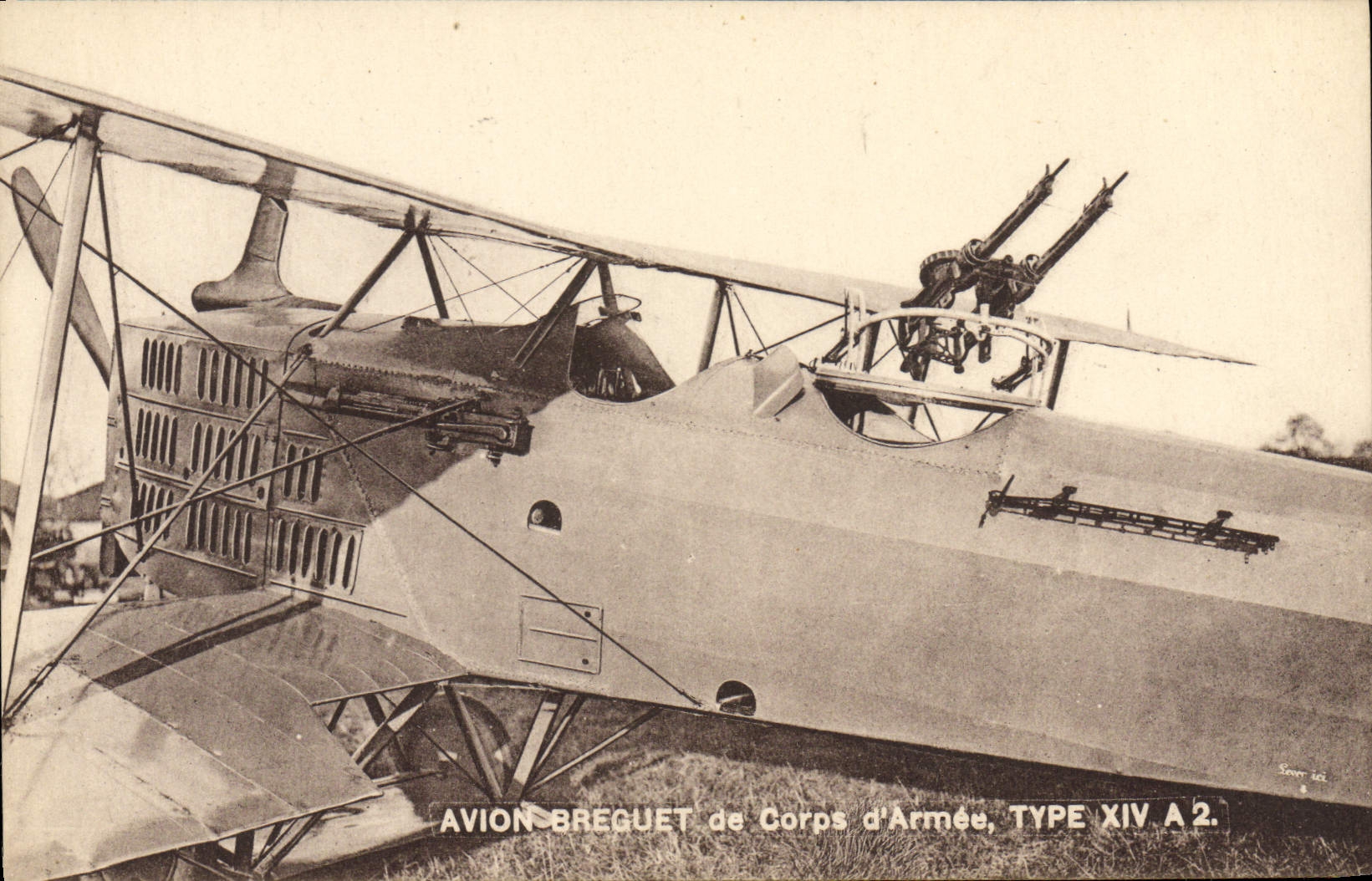 CPA Avion Aviation Avion Breguet de Corps d'armee Type XIV A2