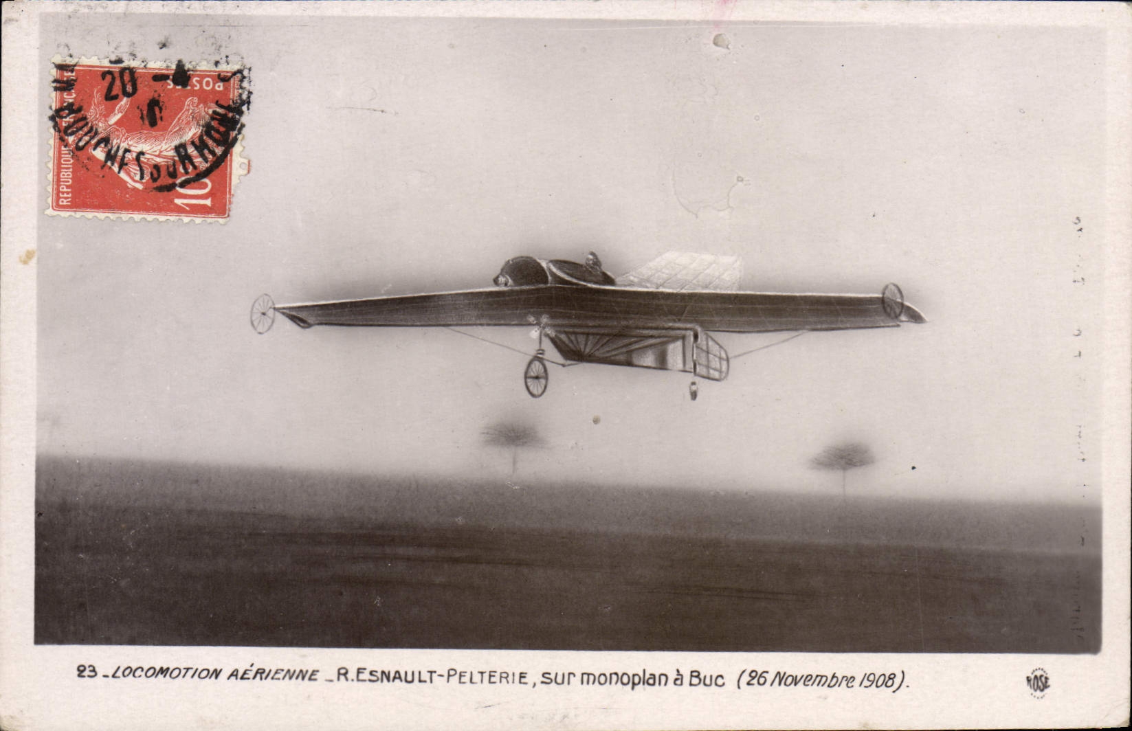 CPA Avion Aviation Esnault Pelterie sur monoplan a Buc 