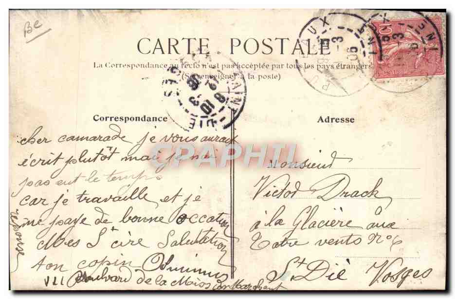 CPA Automobile Puteaux Usine de Dion Bouton — Verso