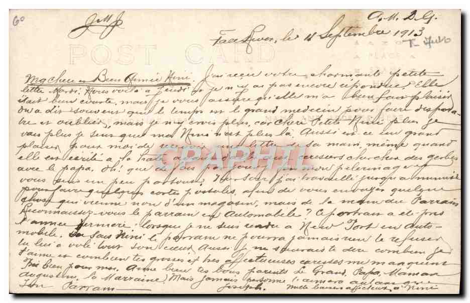 CARTE PHOTO Automobile — Verso