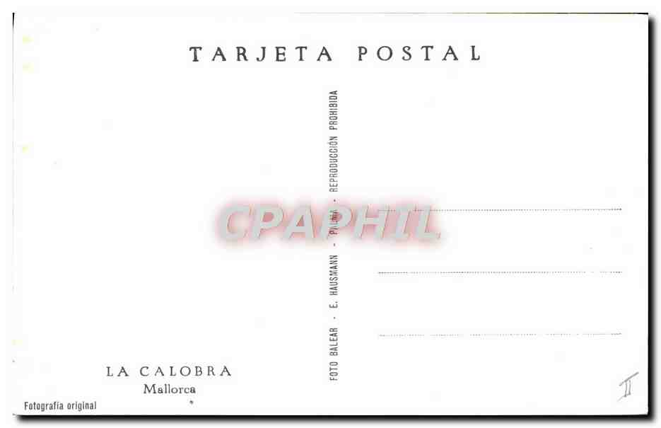 CPM Automobile La Calobra Mallorca — Rückseite
