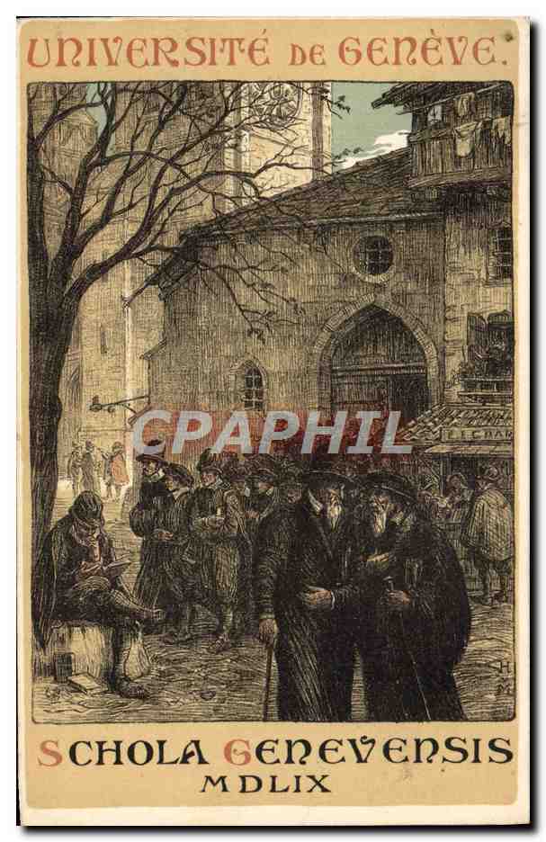 CPA Illustrateur Suisse Universite de Geneve Vouga