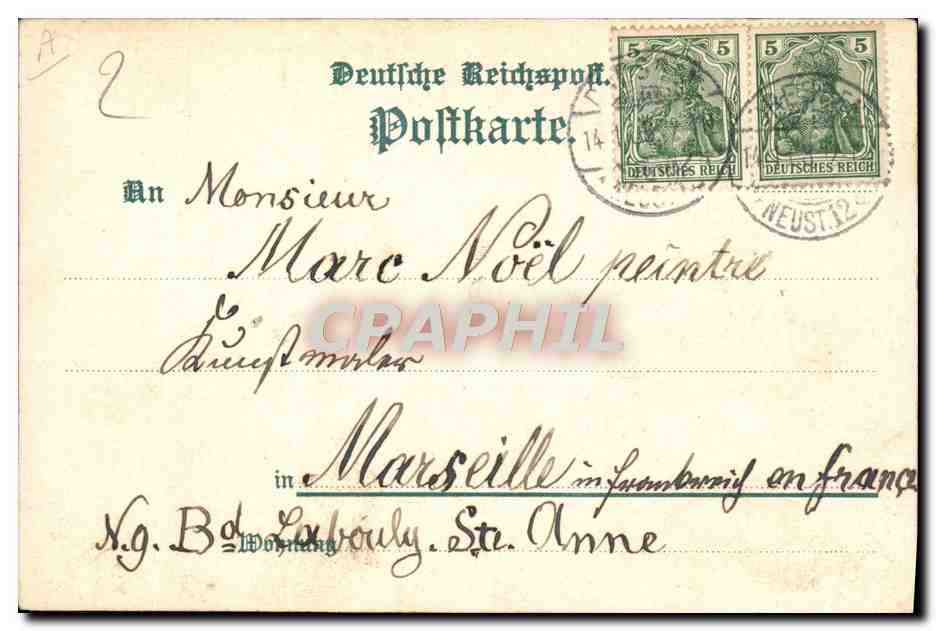CPA Illustrateur Kleiner Schlosshof Dresden Wunderlich — Rückseite