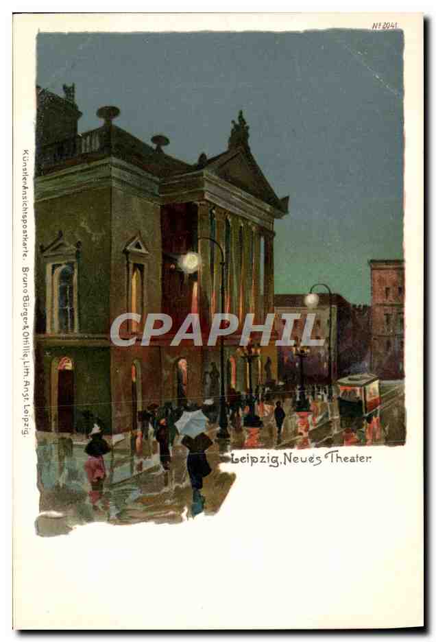 CPA Illustrateur Leipzig Neues Theater
