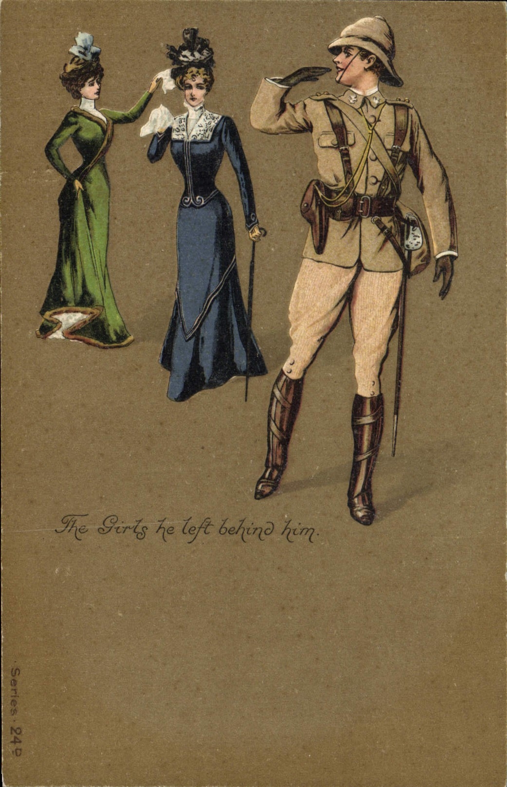 CPA Illustrateur Femmes Soldat Militaria 