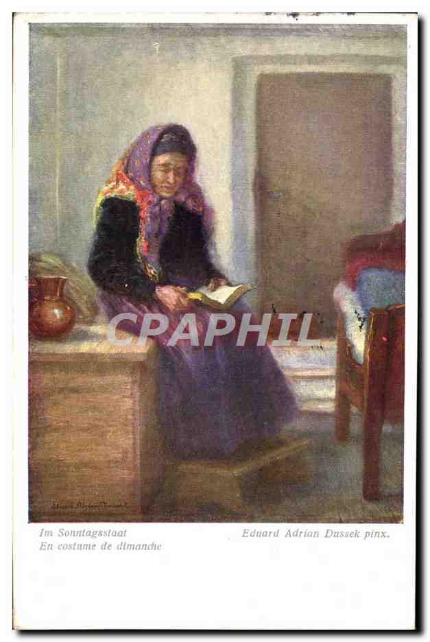 CPA Illustrateur En costume de dimanche Edward Adrian Dussek