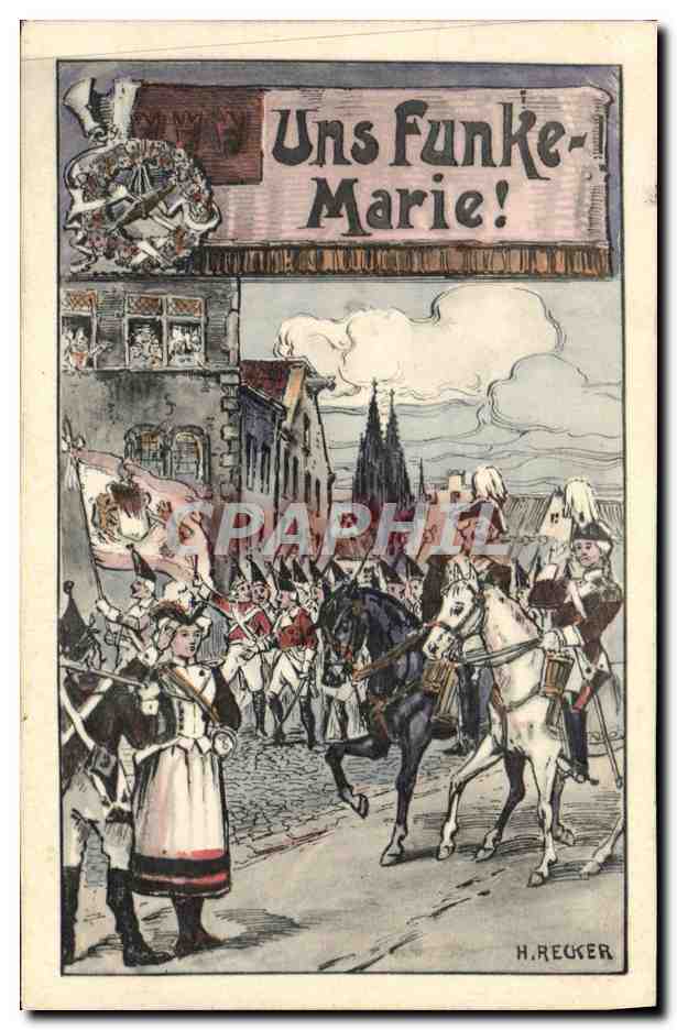 CPA Illustrateur Uns Funke Marie Soldats Militaria Recker 