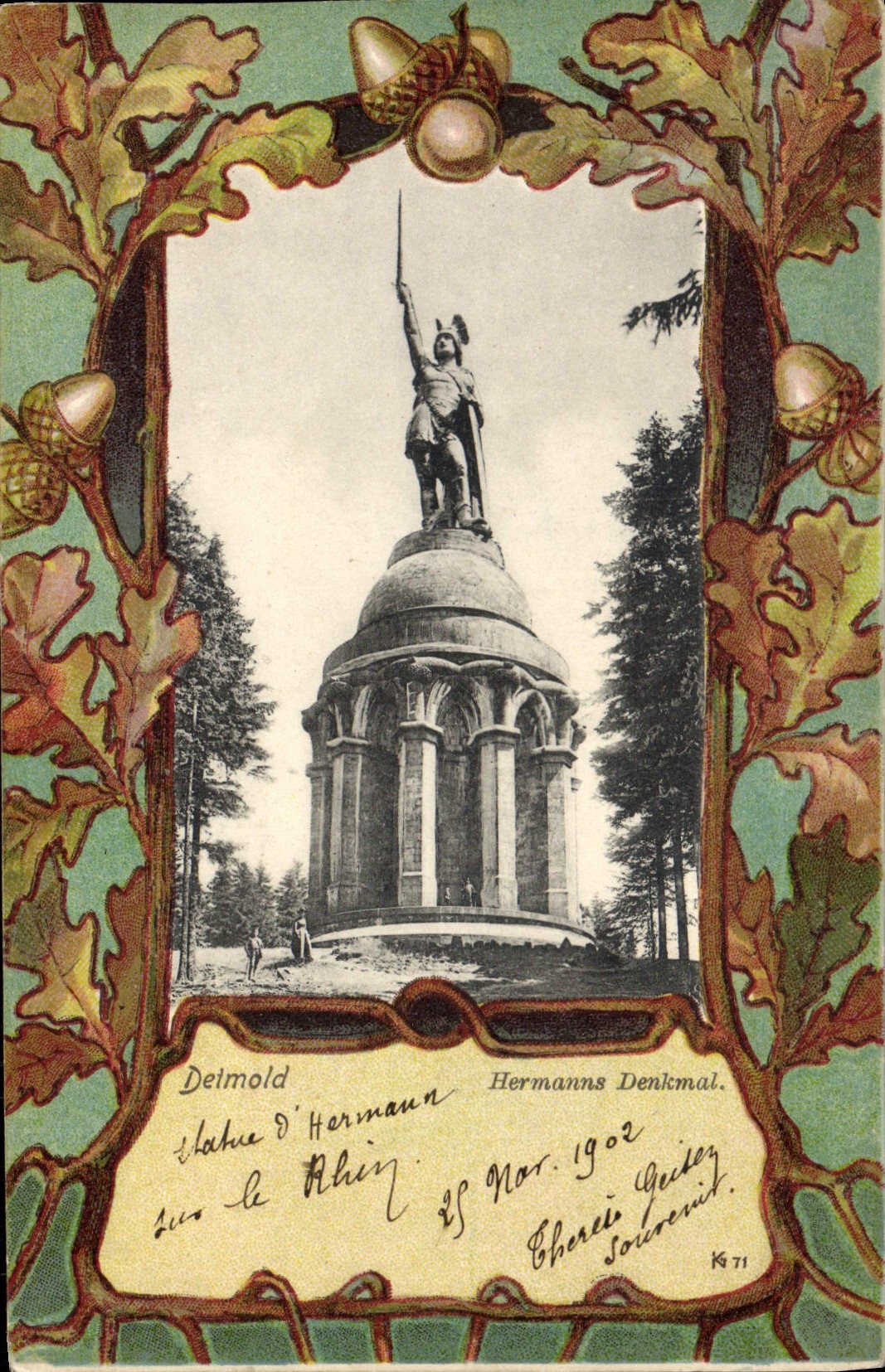 CPA Illustrateur Detmold Hermanns Denkmal