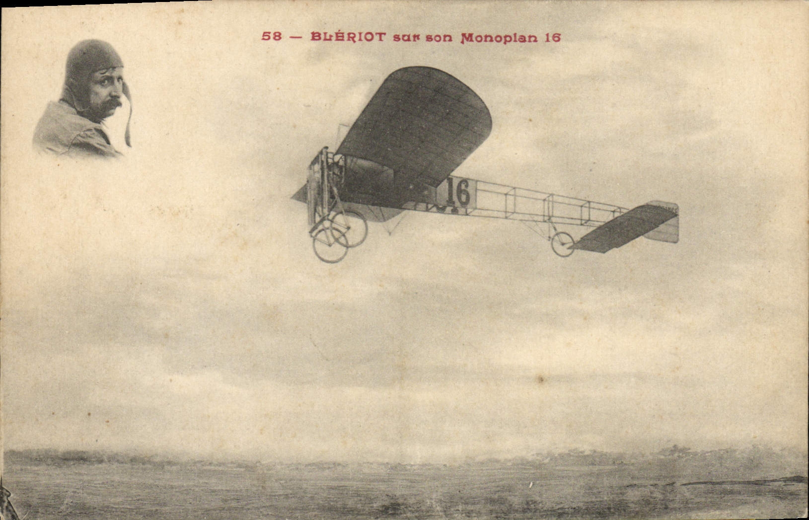 CPA Aviation Bleriot sur son monoplan 16