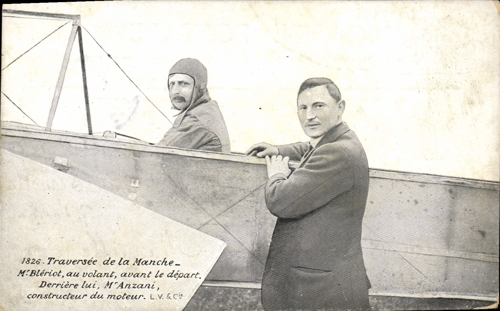CPA Aviation Traversee de la Manche Bleriot avant le depart Anzani constructeur du moteur