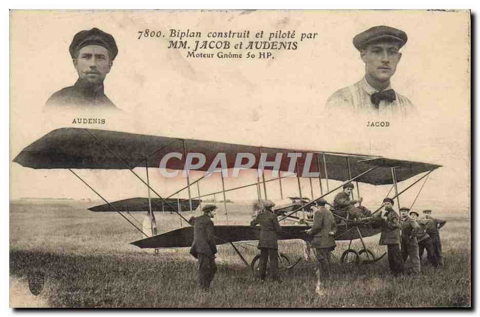 CPA Aviation Biplan Jacob et Audenis Moteur Gnome 