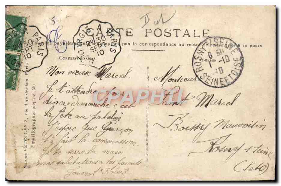 CPA Aviation Henry Farman sur son aeroplane — Rückseite