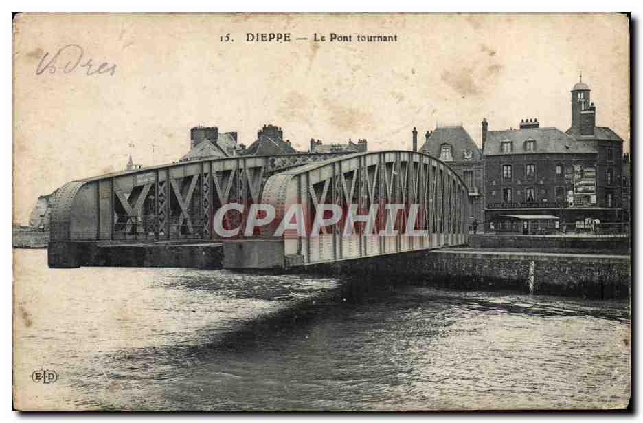 CPA Dieppe Le pont tournant