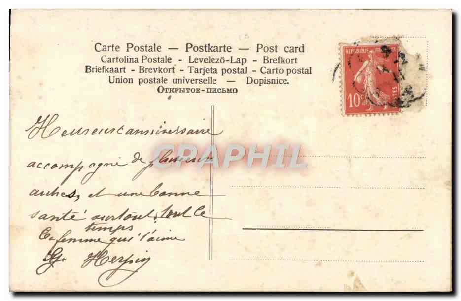 CPA Fantaisie Fleurs — Verso