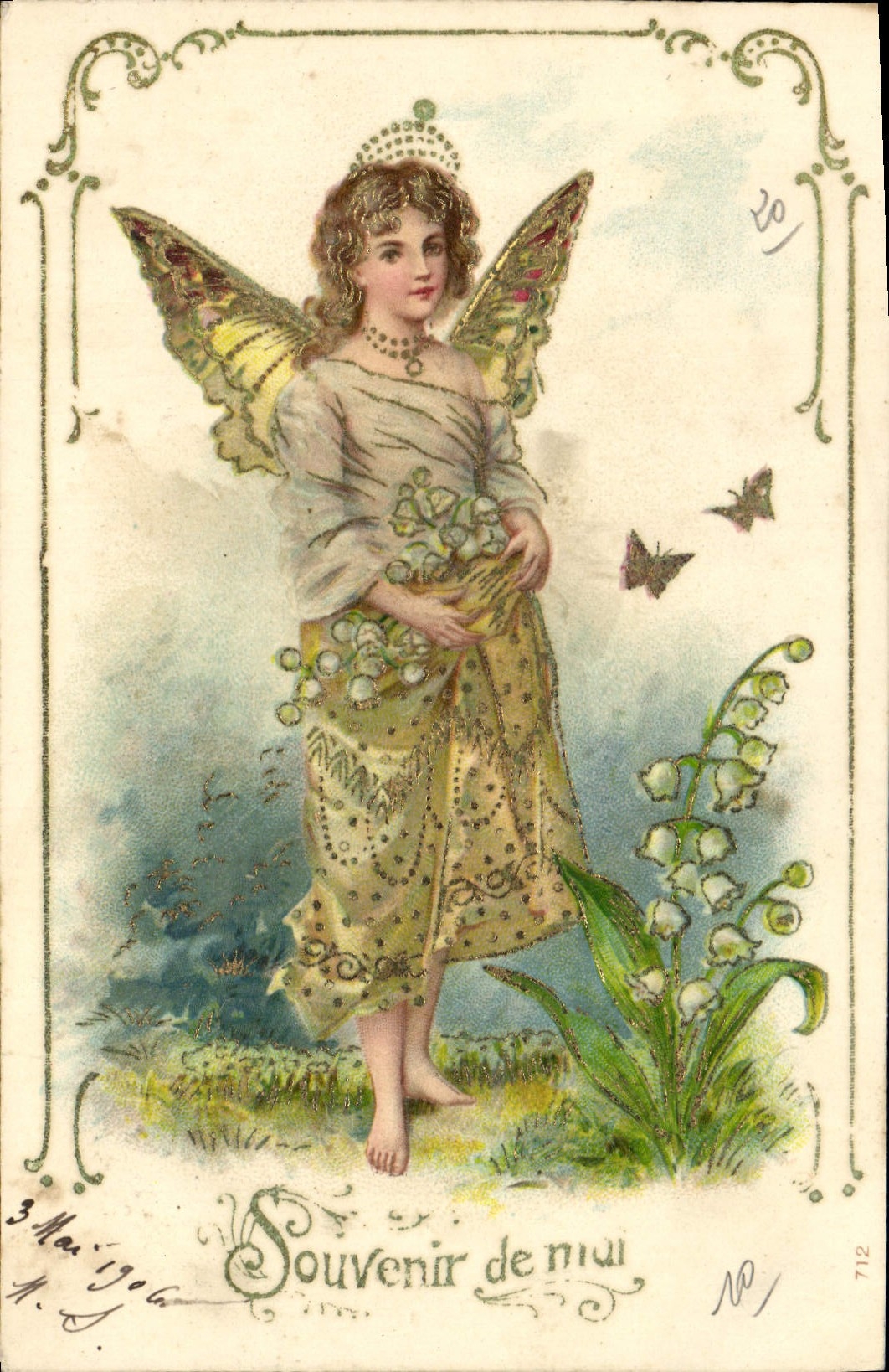 CPA Fantaisie Ange Muguet