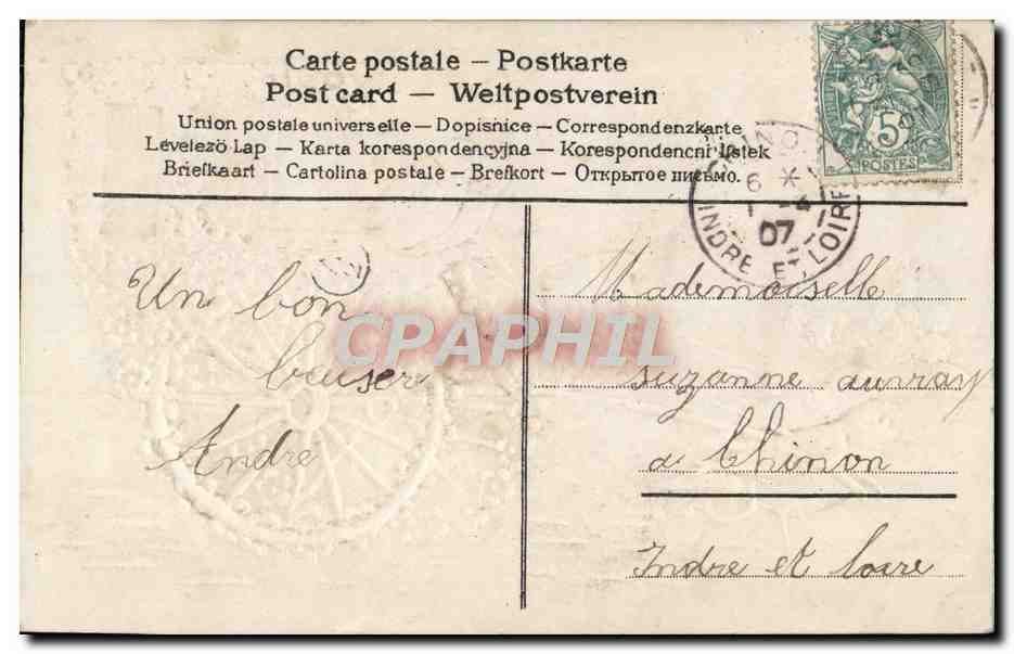 CPA Fantaisie Fleurs Colombes  — Verso