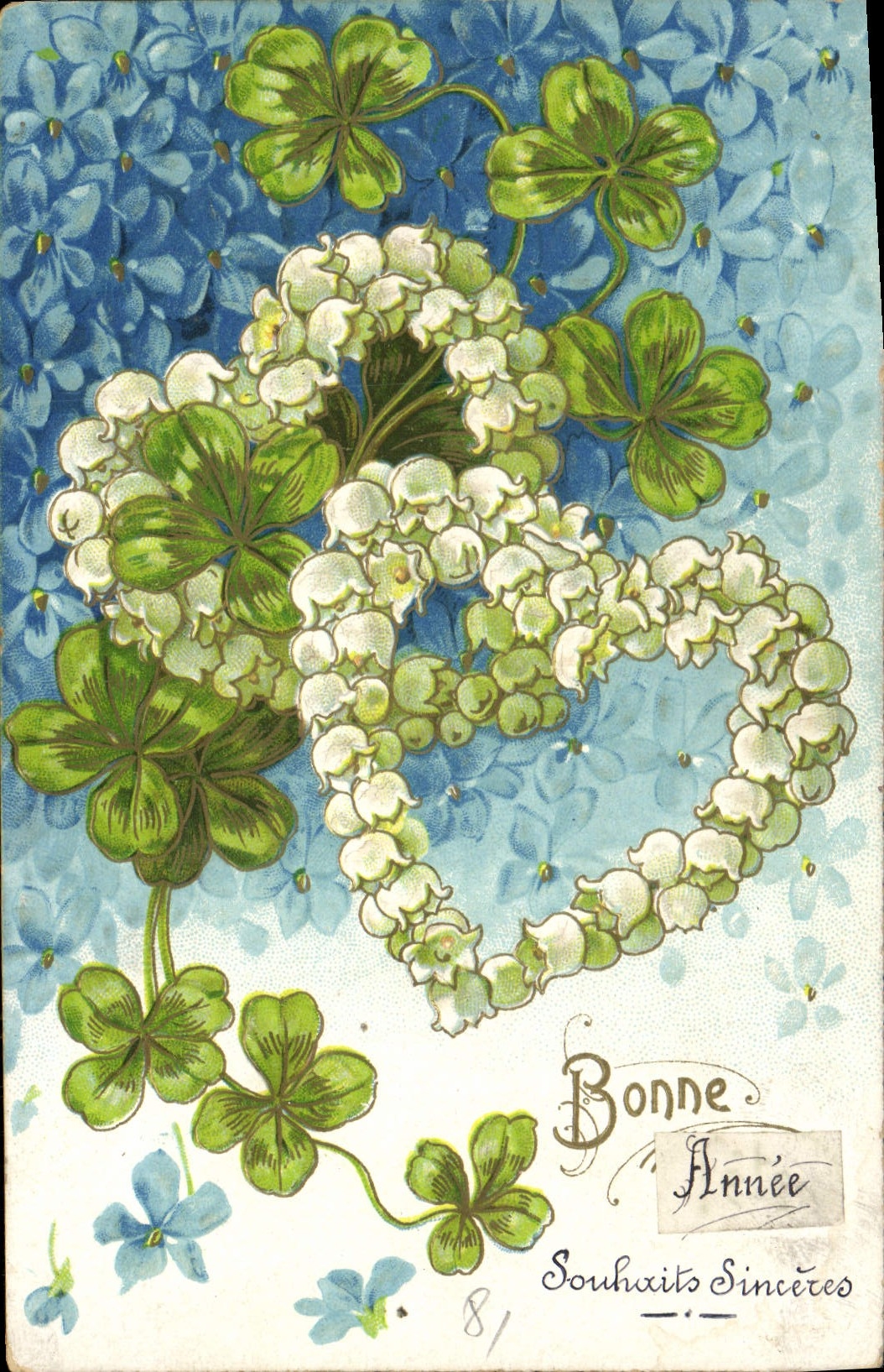 CPA Fantaisie Fleurs Trefles Coeur