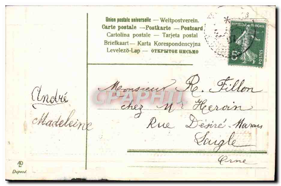 CPA Fantaisie Fleurs Trefles — Verso