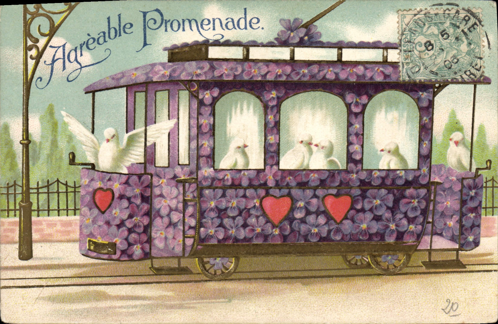 CPA Fantaisie Tramway Colombes