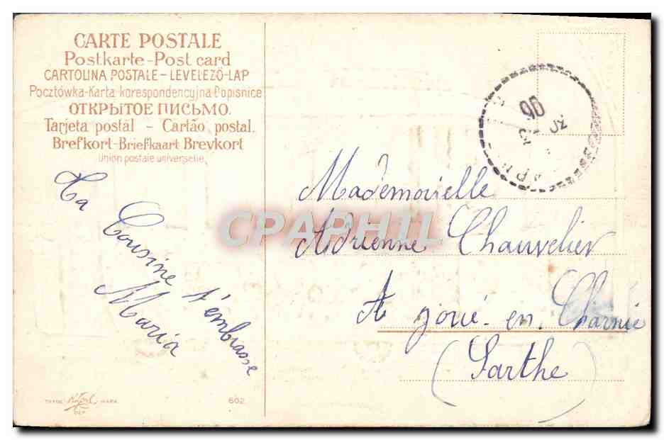 CPA Fantaisie Tramway Colombes — Rückseite