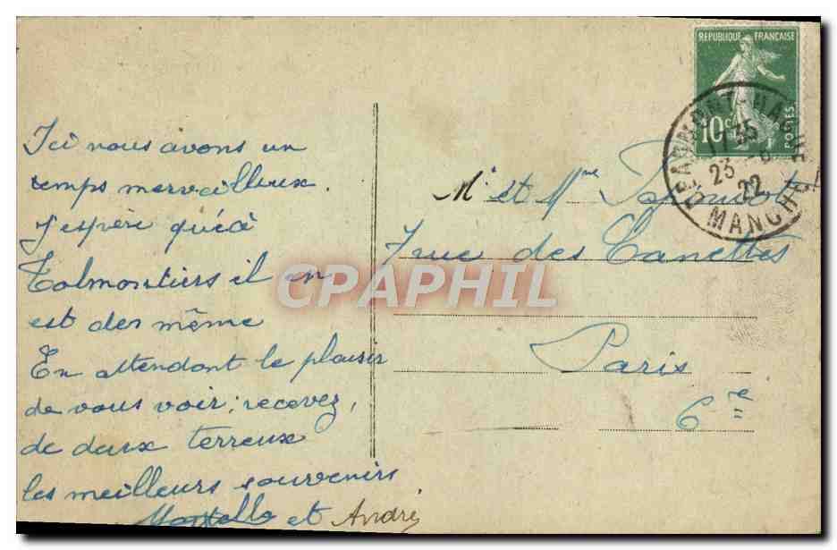 Environ de Cherbourg - Les Rochers et le Nez de JOBOURG — Collection F. C. Cherbourg, n° 533 — Achterkant