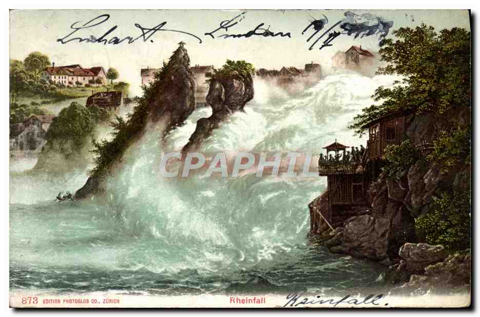Rheinfall — chute du Rhin — Édition Photolas Co., Zurich, n°873 - Recto