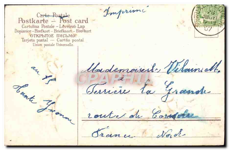 CPA Souvenir Fleurs — Rückseite