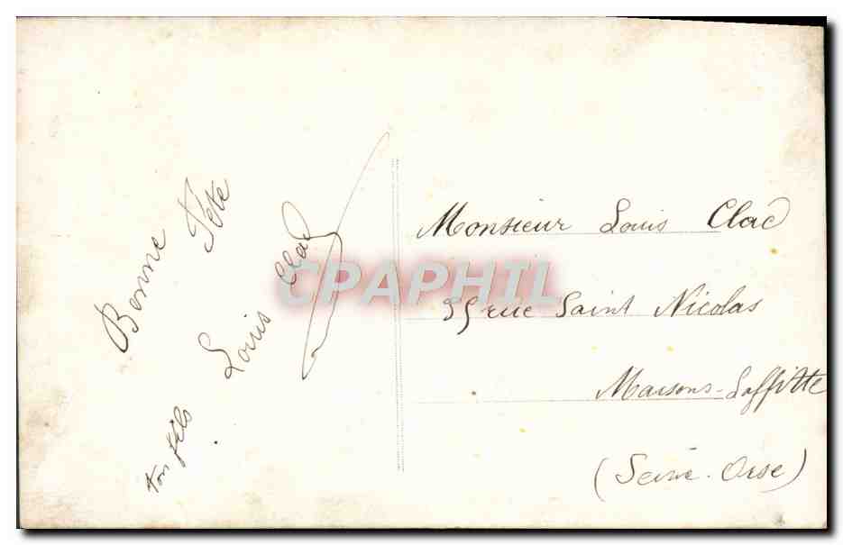 CPA Fantaisie Homme St Louis — Rückseite