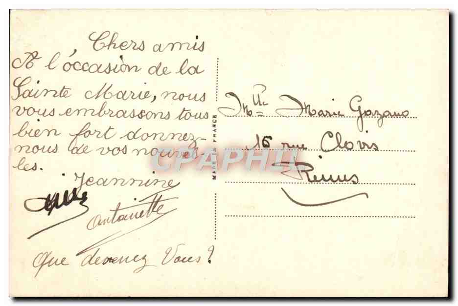 CPA Fantaisie Fleurs Bonne Fete — Rückseite
