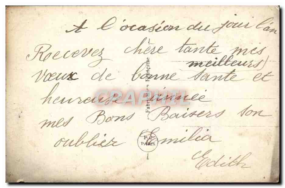 CPA Bonne Annee Fleurs — Verso