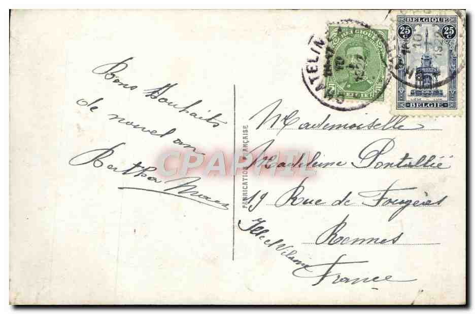 CPA Fantaisie Fleurs Bonne Annee — Rückseite