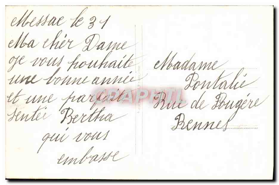 CPA Fantaisie Femme Ancre de marine — Rückseite