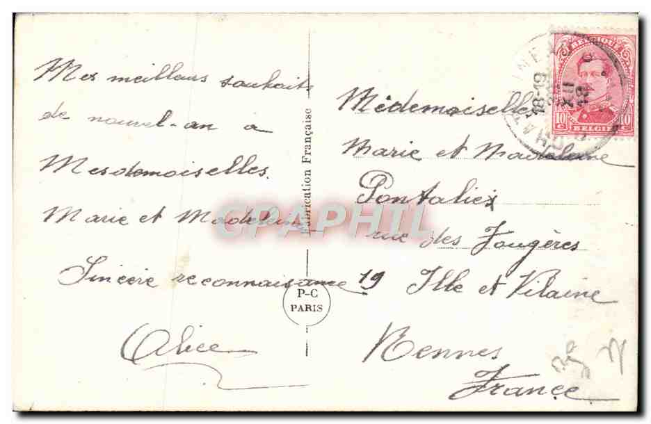 CPA Fantaisie Fleurs — Rückseite