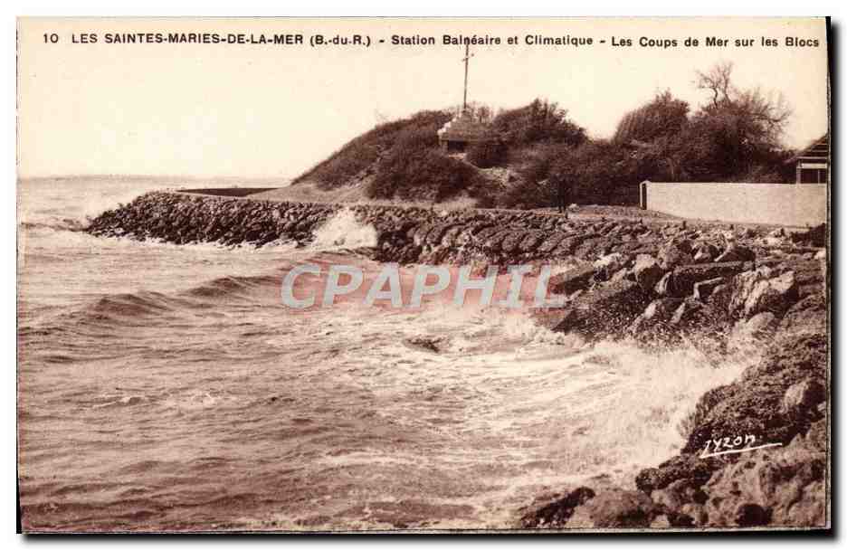 Les Saintes-Maries-de-la-Mer — Station Balnéaire et Climatique — Les Coups de Mer sur les Blocs — Tyzon