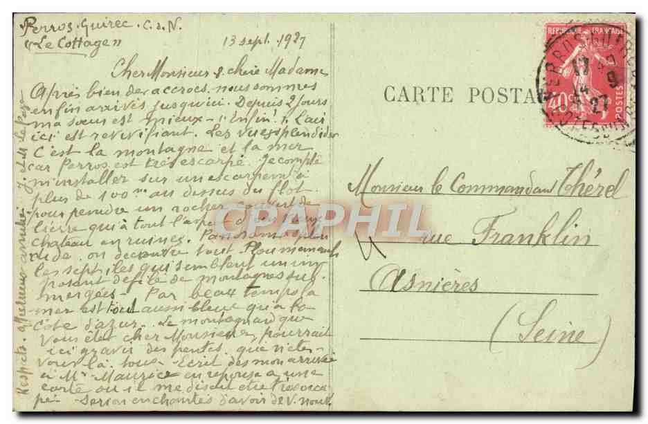 CPA Ploumanach Oratoire de St Guirec a maree haute  — Rückseite