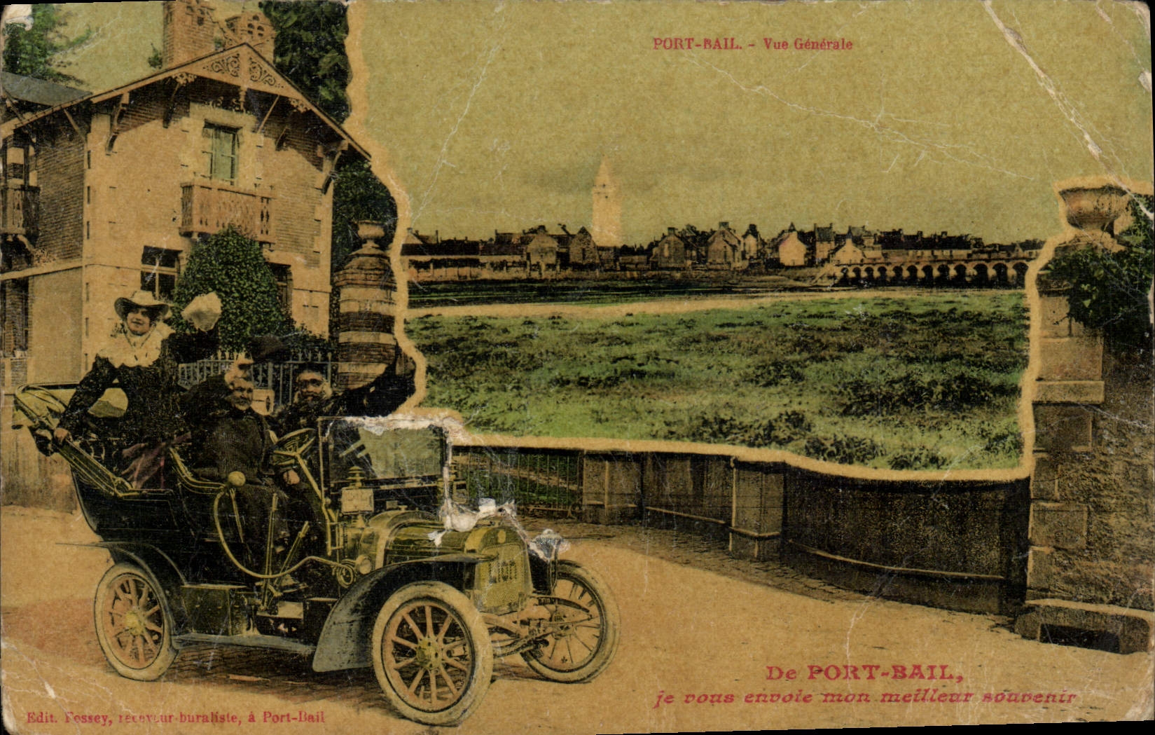 CPA Port Bail Vue generale Automobile