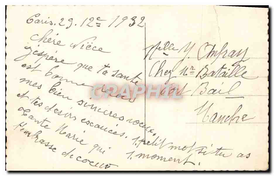 Jeune femme en robe — paysage rural — Noyer n°3430 — Verso