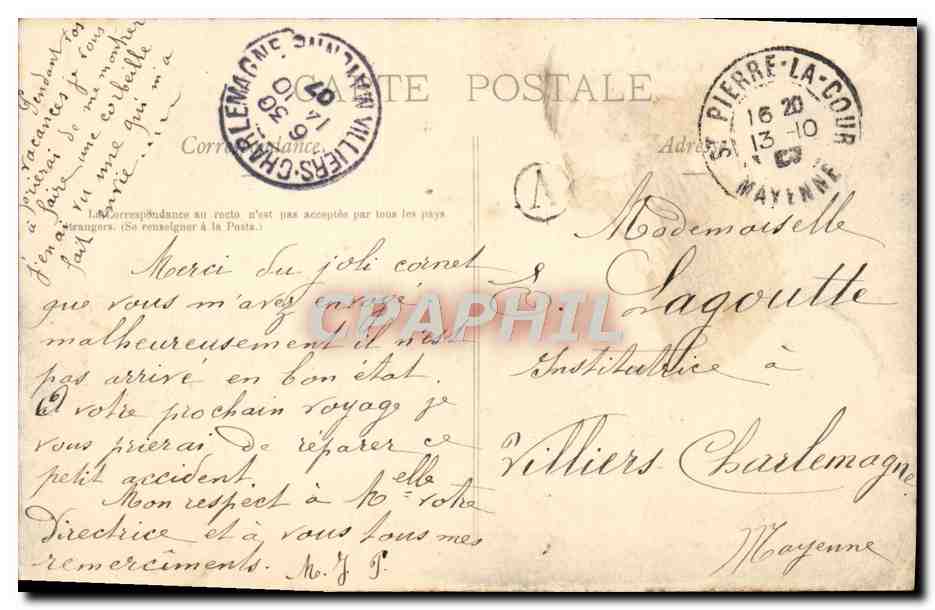 CPA Lourdes La basilique et la vierge couronnee — Verso
