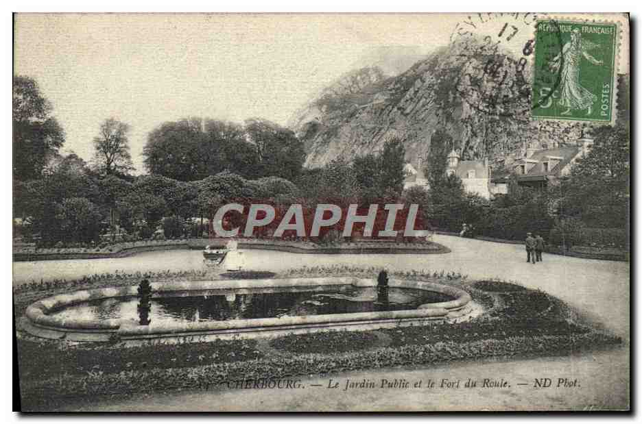 Cherbourg — Le Jardin Public et le Fort du Roule — ND Phot.