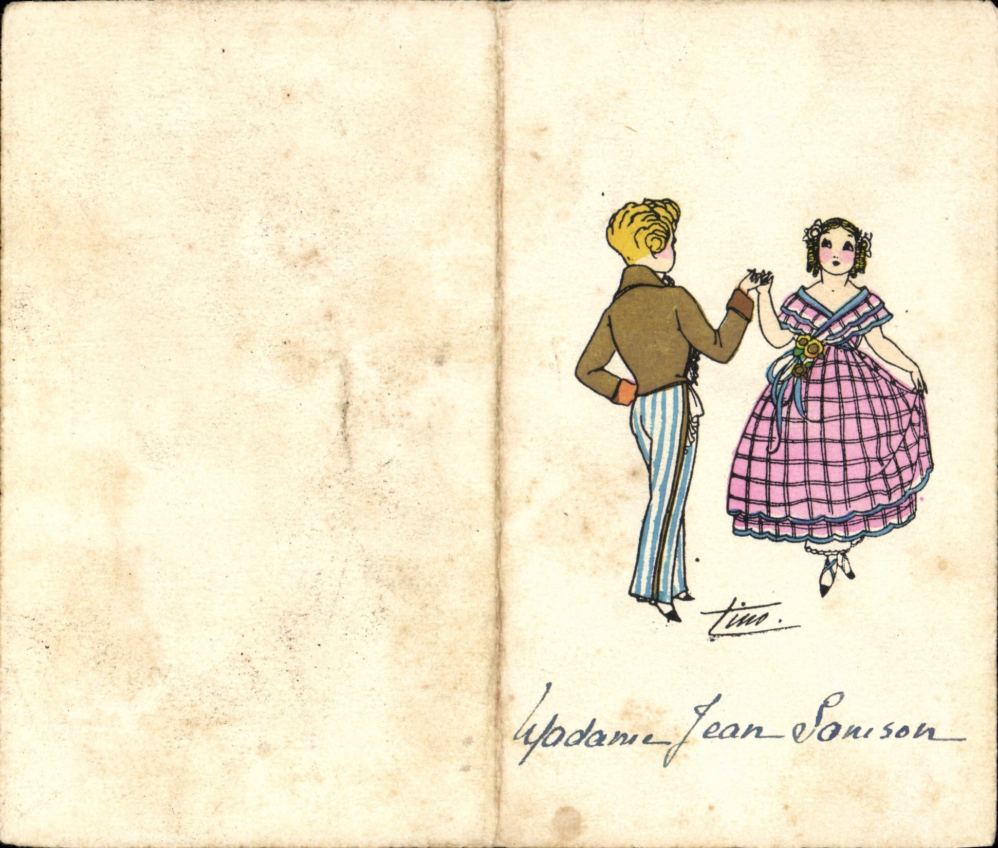 Couples dansant — illustration de Tino — éditeur inconnu, n° de série non visible