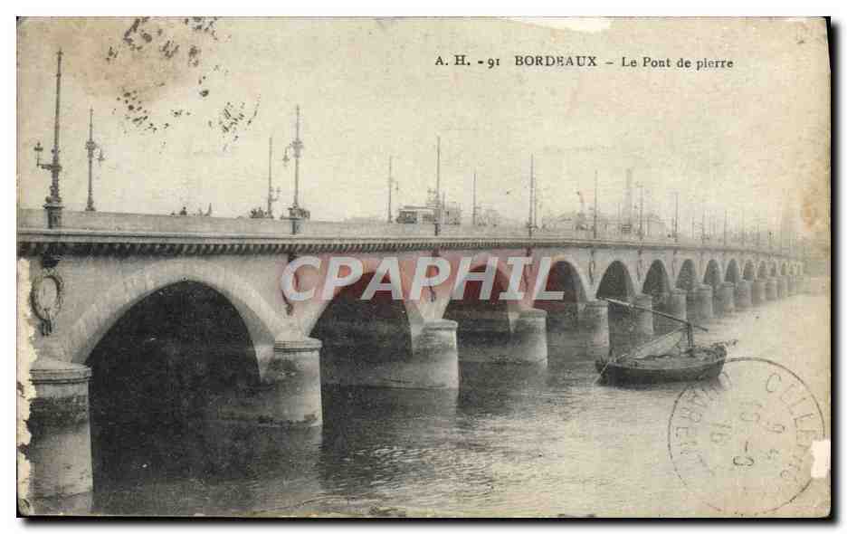 CPA Bordeaux le pont de pierre