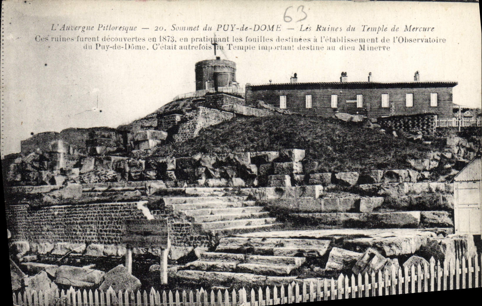 Sommet du Puy-de-Dôme — Les Ruines du Temple de Mercure — éditeur CPAPHIL, n°20